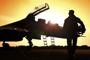 An Air Force Fighter Pilot Sunset Image for AFOQT Academy Practice Test 01P