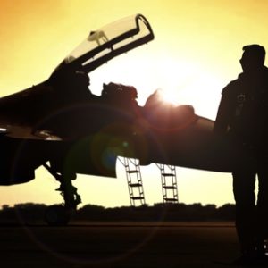 An Air Force Fighter Pilot Sunset Image for AFOQT Academy Practice Test 01P
